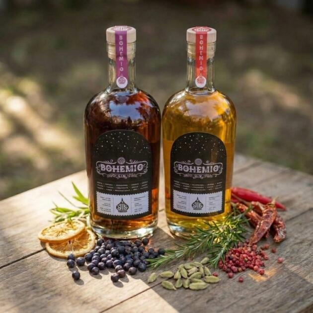 Pack de 2 botellas de Gin Bohemio, gin artesanal chileno de 15 botánicos